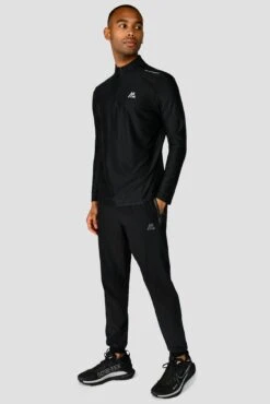 Charge 1/4 Zip - Black -Cheap Unisex Activewear Store 1 4Zip Black FullFront