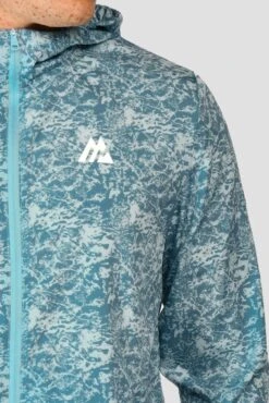 Alto Printed Jacket - Moonstone/Steel Blue -Cheap Unisex Activewear Store ALTO PRINTED JACKET MOONSTONE STEEL BLUE logo detail