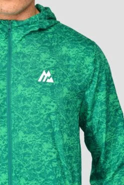 Alto Printed Jacket - Mountain Meadow/Deep Sea -Cheap Unisex Activewear Store ALTO PRINTED JACKET MOUNTAIN MEADOW DEEP SEA logo detail