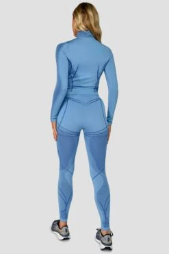 Contour Seamless 1/4 Zip - Powder Blue/Egyptian Blue -Cheap Unisex Activewear Store ContourSeamless1 4Zip PowderBlue EgyptianBlue FullBack