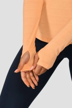 Women's Draft 1/4 Zip - Sunset Peach -Cheap Unisex Activewear Store DRAFT 1 4 ZIP SUNSET PEACH sleeve detail