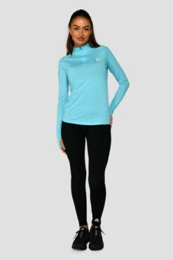 Women's Draft 1/4 Zip - Neon Sky -Cheap Unisex Activewear Store DRAFT1 4ZIP NEONSKY FULLFRONT