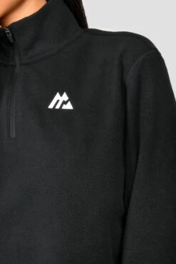 Everest Oversized Polar Fleece 1/4 Zip - Black -Cheap Unisex Activewear Store EVERESTOVERSIZEDPOLARFLEECE1 4ZIP Black close