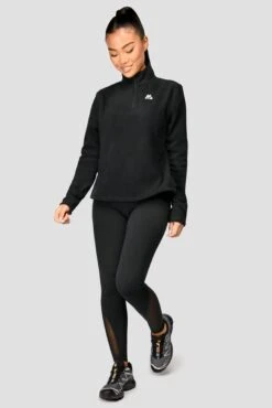 Everest Oversized Polar Fleece 1/4 Zip - Black -Cheap Unisex Activewear Store EVERESTOVERSIZEDPOLARFLEECE1 4ZIP Black front