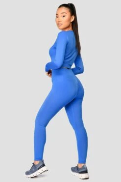 Evolve Seamless Crop - Egyptian Blue -Cheap Unisex Activewear Store EVOLVE CORE SEAMLESS LS CROP Egyptian Blue back