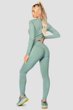 Evolve Seamless Crop - Jade -Cheap Unisex Activewear Store EVOLVECORESEAMLESSLSCROP Jade back