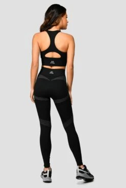 Energy Seamless Bra Top - Black/Cement Grey -Cheap Unisex Activewear Store Energy Seamless Bra Top Black Cement Grey back