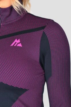 Energy 2.0 Seamless 1/4 Zip - Midnight Blue/Magenta -Cheap Unisex Activewear Store Energy2.0Seamless1 4Zip MidnightBlue Magenta close