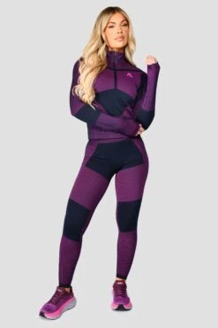 Energy 2.0 Seamless 1/4 Zip - Midnight Blue/Magenta -Cheap Unisex Activewear Store Energy2.0Seamless1 4Zip MidnightBlue Magenta front