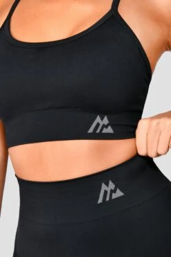 Evolve Seamless Bra Top - Black -Cheap Unisex Activewear Store EvolveCoreSeamlessBraTop Black close