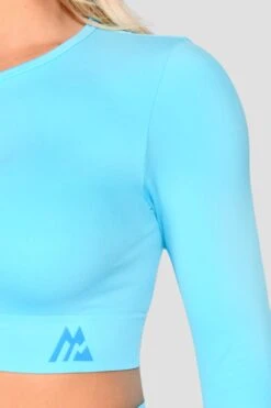 Evolve Seamless Crop - Neon Sky 10 Evolve Seamless Crop - Neon Sky -Cheap Unisex Activewear Store EvolveCoreSeamlessLsCrop NeonSky close