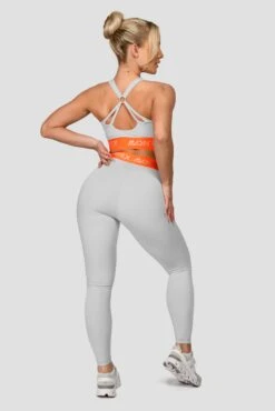 Icon Contrast Bra Top - Light Smoke Grey/Safety Orange -Cheap Unisex Activewear Store ICON CONTRAST BRA TOP LIGHT SMOKE GREY SAFETY ORANGE back