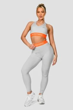 Icon Contrast Bra Top - Light Smoke Grey/Safety Orange -Cheap Unisex Activewear Store ICON CONTRAST BRA TOP LIGHT SMOKE GREY SAFETY ORANGE front