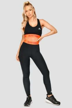 Icon Contrast Bra Top - Black/Safety Orange/Cardinal Red -Cheap Unisex Activewear Store ICONCONTRASTBRATOP Black SafetyOrange CardinalRed front2