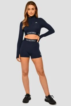 Icon 1/4 Zip - Midnight Blue -Cheap Unisex Activewear Store Icon 1 4 Zip Top Midnight Blue Full Front