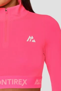 Icon 1/4 Zip - Neon Pink -Cheap Unisex Activewear Store Icon 1 4 Zip Top Neon Pink Close logo