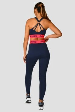 Icon Contrast Bra Top - Midnight Blue/Shocking Pink -Cheap Unisex Activewear Store Icon Contrast Bra Top Midnight Blue Shocking Pink back