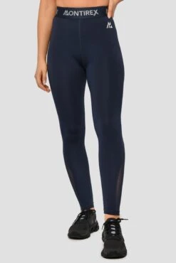 Icon Full Length Legging - Midnight Blue -Cheap Unisex Activewear Store Icon Full Length Legging Midnight Blue Close Front