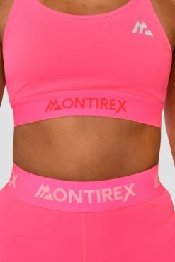 Icon Strappy Bra - Neon Pink -Cheap Unisex Activewear Store Icon Strappy Top Neon Pink Close