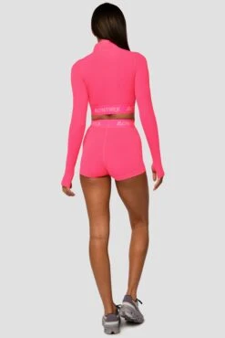 Icon 1/4 Zip - Neon Pink -Cheap Unisex Activewear Store Icon1 4ZipTop NeonPink FullBack