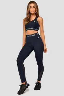 Icon Full Length Legging - Midnight Blue -Cheap Unisex Activewear Store IconFullLengthLegging MidnightBlue FullFront