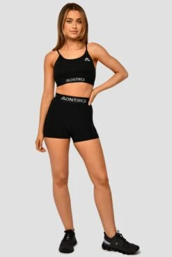 Icon Strappy Bra - Black -Cheap Unisex Activewear Store IconStrappyTop Black FullFront