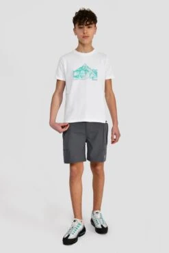 Junior Mountain Range 2.0 T-Shirt - White -Cheap Unisex Activewear Store MOUNTAIN RANGE 2.0 TEE WHITE front