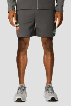 MTX Run Vital Short - Cement Grey/Jet Grey -Cheap Unisex Activewear Store MTX RUN VITAL SHORT JET GREY front