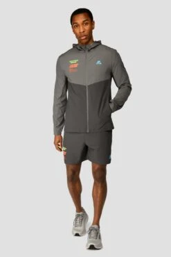 MTX Run Vital Short - Cement Grey/Jet Grey -Cheap Unisex Activewear Store MTX RUN VITAL WINDBREAKER JET GREY full front 1