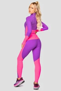 Power Panelled 1/4 Zip - Electric Purple/Pink -Cheap Unisex Activewear Store POWERPANELLED1 4ZIP ElectricPurple Pink back