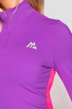 Power Panelled 1/4 Zip - Electric Purple/Pink -Cheap Unisex Activewear Store POWERPANELLED1 4ZIP ElectricPurple Pink close