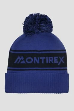 Peak Pom Beanie Hat - Space Blue/Midnight Blue -Cheap Unisex Activewear Store PeakPomBeanieHat SpaceBlue MidnightBlue back