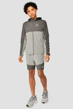 Junior Rush Running Short - Cement Grey/Platinum Grey -Cheap Unisex Activewear Store RUSH RUNNING SHORT CEMENT GREY PLATINUM GREY full front