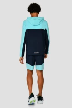 Junior Rush Running Short - Neon Sky/Midnight Blue -Cheap Unisex Activewear Store RUSHRUNNINGSHORT NEONSKY MIDNIGHTBLUE fullback