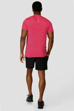 Speed Seamless T-Shirt - Hibiscus/Neon Pink -Cheap Unisex Activewear Store SPEED SEAMLESS HIBISCUS NEON PINK back