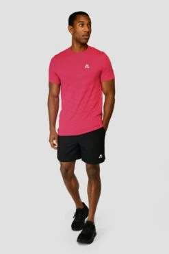 Speed Seamless T-Shirt - Hibiscus/Neon Pink -Cheap Unisex Activewear Store SPEED SEAMLESS HIBISCUS NEON PINK ful front
