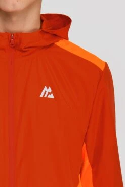Junior Speed Windbreaker - Cardinal Red/Fiery Orange -Cheap Unisex Activewear Store SPEED WINDBREAKER CARDINAL RED FIERY ORANGE logo detail
