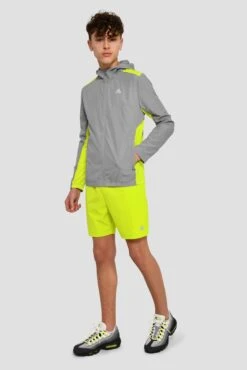 Junior Speed Windbreaker - Platinum Grey/Electric Lime -Cheap Unisex Activewear Store SPEEDWINDBREAKER PLATINUMGREY ELECTRICLIME front