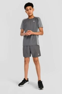 Junior Sprint T-Shirt - Cement Grey/Platinum Grey -Cheap Unisex Activewear Store SPRINT TEE CEMENT GREY PLATINUM GREY front