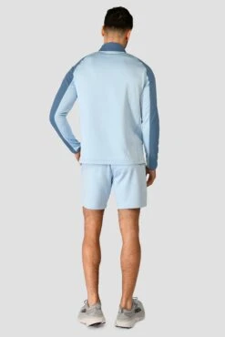 Summit Poly 1/4 Zip - Moonstone Marl/Steel Blue -Cheap Unisex Activewear Store SUMMIT POLY 1 4 ZIP MOONSTONE MARL STEEL BLUE back