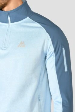 Summit Poly 1/4 Zip - Moonstone Marl/Steel Blue -Cheap Unisex Activewear Store SUMMIT POLY 1 4 ZIP MOONSTONE MARL STEEL BLUE close