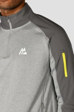 Summit Poly 1/4 Zip - Platinum Grey Marl/Cement Grey -Cheap Unisex Activewear Store SUMMIT POLY 1 4 ZIP PLATINUM GREY MARL CEMENT GREY close