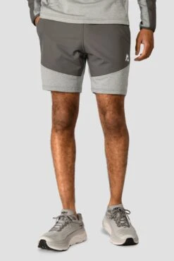 Summit Poly Short - Platinum Grey Marl/Cement Grey 11 Summit Poly Short - Platinum Grey Marl/Cement Grey -Cheap Unisex Activewear Store SUMMIT POLY SHORT PLATINUM GREY MARL CEMENT GREY close front