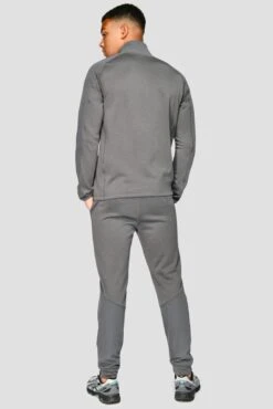 Summit 1/4 Zip - Grey Marl/Jet Grey -Cheap Unisex Activewear Store SUMMITPOLY1 4ZIP GREYMARL JETGREY back