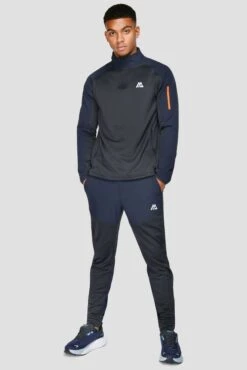 Summit Jogger - Navy Marl/Midnight Blue -Cheap Unisex Activewear Store SUMMITPOLYJOGGER NAVYMARL MIDNIGHTBLUE fullfront