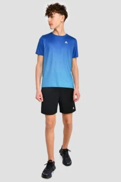 Junior Track Fade T-Shirt - Cobalt/Maya Blue -Cheap Unisex Activewear Store TRACK FADE TEE COBALT MAYA BLUE front