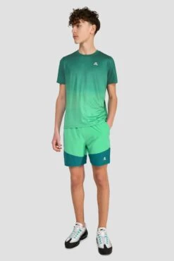 Junior Track Fade T-Shirt - Deep Sea/Mountain Meadow -Cheap Unisex Activewear Store TRACK FADE TEE DEEP SEA MOUNTAIN MEADOW front