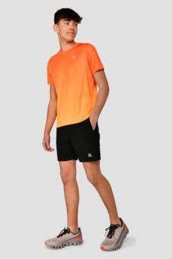 Junior Track Fade T-Shirt - Fiery Orange/Ember -Cheap Unisex Activewear Store TRACK FADE TEE FIERY ORANGE EMBER front