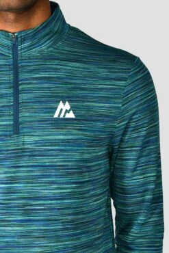 Trail 2.0 1/4 Zip - Navy/Turquoise -Cheap Unisex Activewear Store TRAIL 2.0 1 4 ZIP AERO BLUE DEEP SEA MARINE BLUE MIDNIGHT BLUE logo