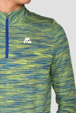 Junior Trail 2.0 1/4 Zip - Neon Blue/Lime -Cheap Unisex Activewear Store TRAIL 2.0 1 4 ZIP NEON BLUE AZURE BLUE LIME FROST close